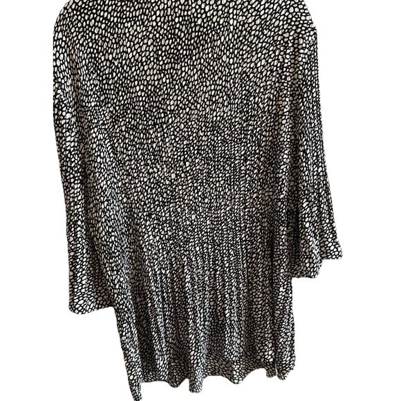 Catherines Blouse 2XL Lace V-Neck Top Blouse Long Sleeve Black/White 22 / 24 - Picture 7 of 7